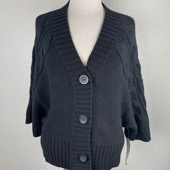 NWT Nine West Black Cardigan Sweater Size M - Picture 1 of 7